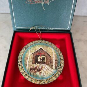 P BUCKLEY MOSS Winter at Meems Bottom Bridge Ornament 3RD in Trilogy 1999